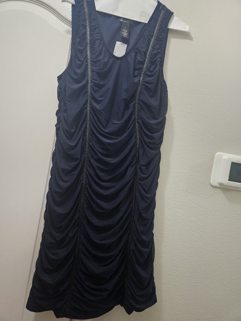 Lane Bryant Navy Ruched Tank Dress